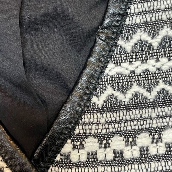 Rebecca Taylor Blazer Femme Fancy Tweed Crop Jacket Black White Size 4 - Picture 14 of 16